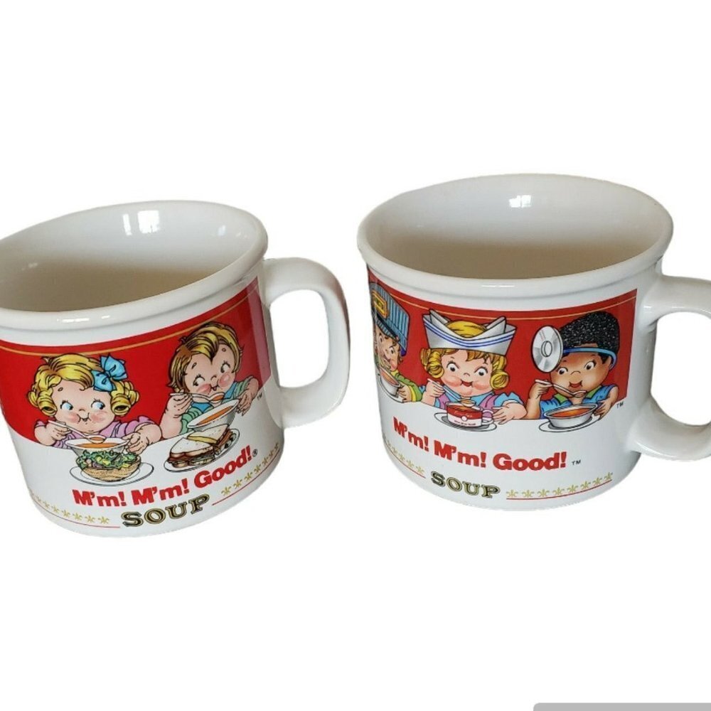 Vintage Campbell's Soup Kids lot of 2 Big Mug Ceramic Westwood 14oz
